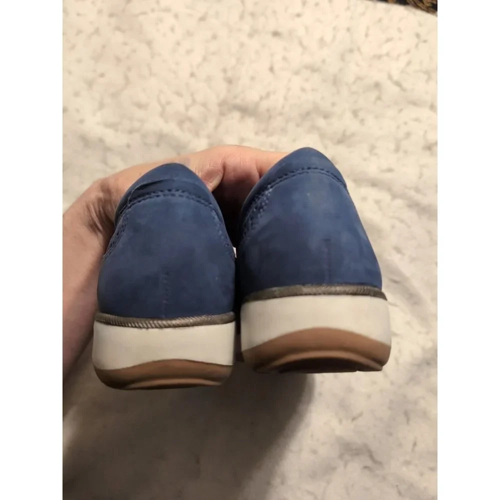 WALKING CRADLES Womens Blue Orleans Wedge Slip On Leather Sneakers Size 8N - Picture 6 of 10